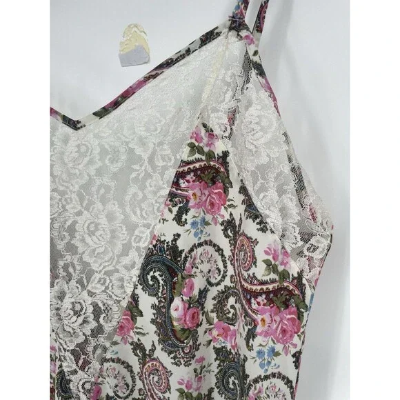 VTG 90s Gold Label Victoria's Secret Lace Floral Slip Satin Dress Lingerie - Picture 3 of 11